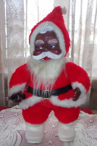Rushton Co. rubber face Santa Claus 18" African American Coca Cola HTF RARE VGUC