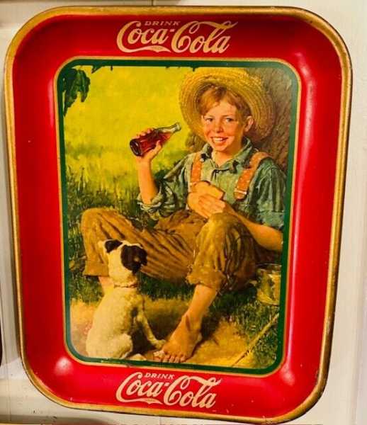 Original 1931 Coca-Cola Tray featuring Rockwell art EX+ and stunning color!