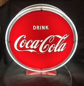 Underwriters Laboratory Vintage Coca-Cola Double Sided Lighted Halo Sign