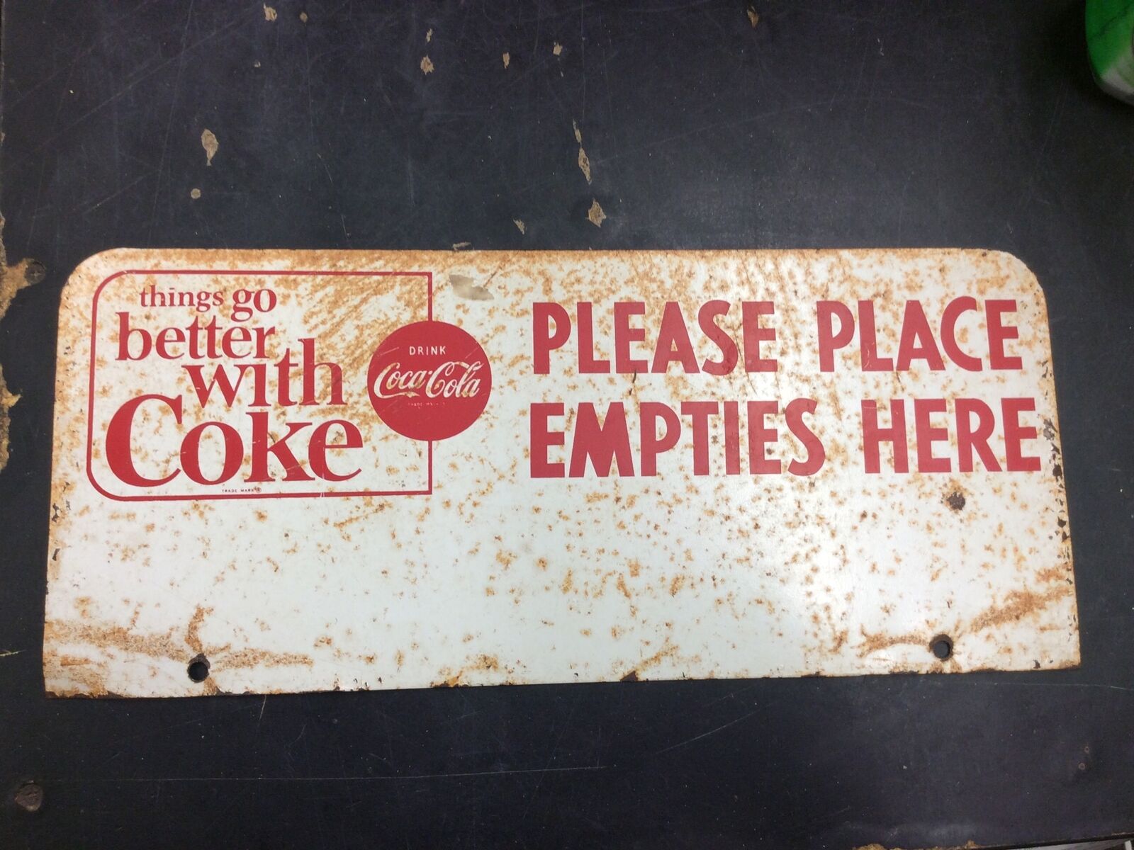 RARE Original Coca Cola “Please Place Empties Here” display Slight Rust
