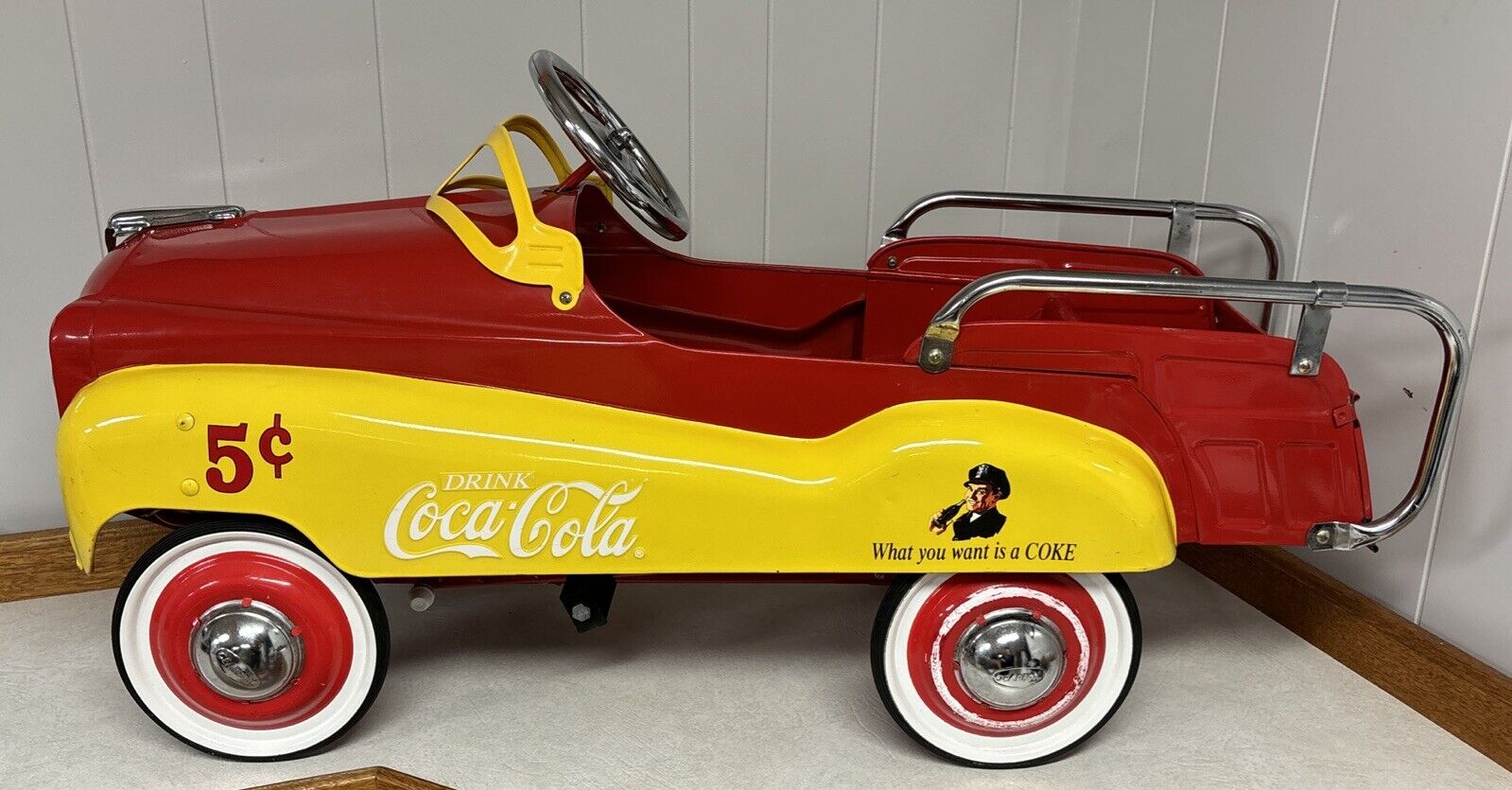 Vintage Original Gear Box  Coca Cola Pedal Car 40in Child Size Metal Toy