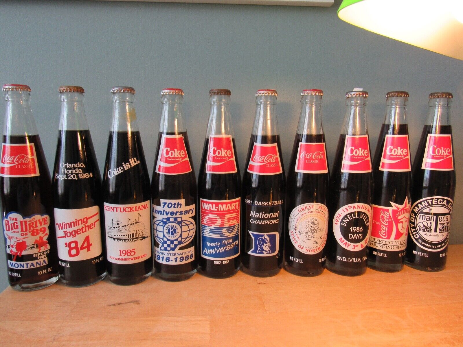 10 Bottle Set of 10 oz Coca Cola Bottles