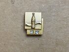 10K Gold Coca-Cola Square Service Lapel/Pin Brooch w/2 Diamonds Coke Memorabilia