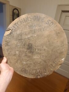 BEDFORD INDIANA COCA COLA BOTTLING CO. WH HUTCHISON WOOD BARREL KEG LID SIGN