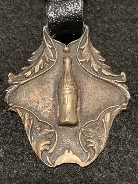 Antique Coca-Cola Bottle of Pop Coin Siver Pocket Watch Fob- Vintage Advertising