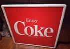 RARE RED ENJOY COKE COCA COLA METAL SCIOTO SIGNS KENTON OH USA 1982 2 FT x 2 FT