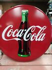 VINTAGE 1990 ORIGINAL 20" COCA COLA METAL BUTTON SIGN Tacker Signs New Old Stock