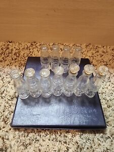 Rare 1930s Vintage 3" Glass Coca Cola Perfume Bottles w/ Corked Caps - Set of 11