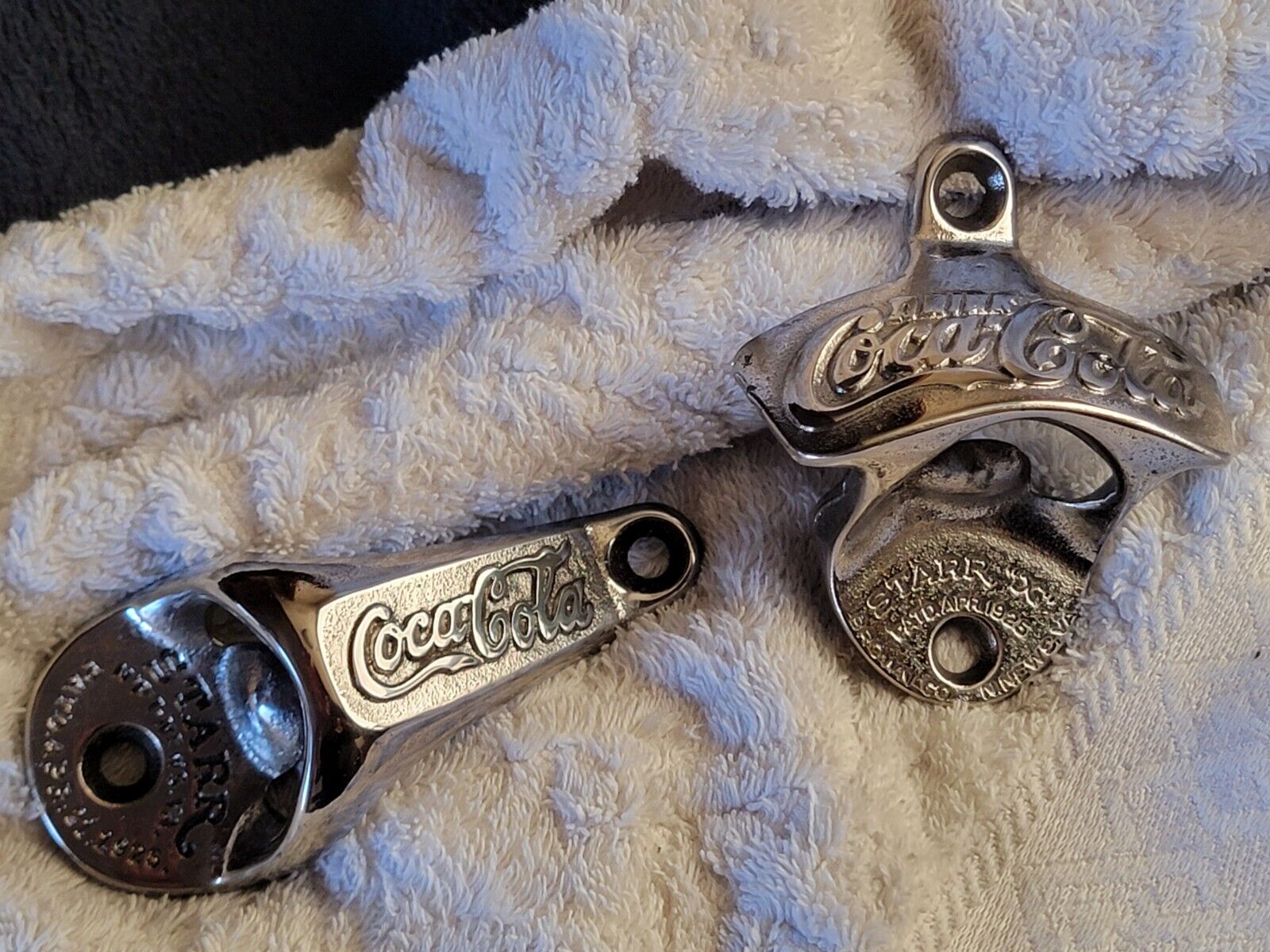 Vintage & RARE! 2pc POLISHED Coca-Cola Starr X Pat'd 1925 & 1928 Bottle Openers