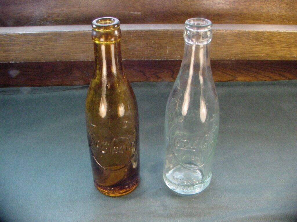Early Straight Side Circle Arrow Amber & Aqua Coca-Cola Jackson Tenn Bottles TN