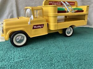 #19 Vintage 1961-62 Buddy L Yellow Pressed Steel Coca Cola Ford Delivery Truck