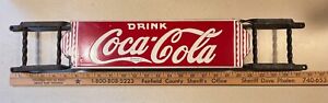 New ListingRare Antique 1928-30 Coca Cola Porcelain Door Push Wrought Iron Original .