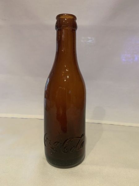 Vintage 1905-1916 Amber Straight Side Coca Cola Bottle, Lexington Kentucky