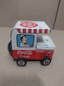 VINTAGE 1960S COCA COLA TIN ICE CREAM TOY TRUCK SODA CAR ~ WIND-UP ~ JAPAN Rare