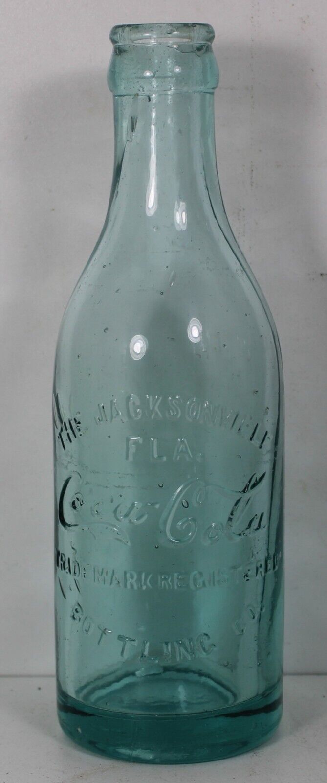 c1905 AQUA  FLORIDA COKE BOTTLE- COCA-COLA  BOTTLING CO. JACKSONVILLE FLA