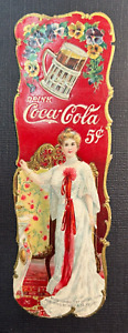 Original “Drink Coca-Cola 5c” Embossed Color Litho Bookmark, Copyright 1903