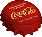 COCA COLA RED WHITE BOTTLE CAP 24" WIDE HEAVY DUTY USA MADE METAL SODA ADV SIGN