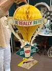 VINTAGE 1950-60 CARDBOARD SIGN COCA COLA MOVIE THEATER HANGING UNUSED & COMPLETE