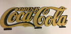 Vintage 1930s Die Cut Two Tone Green Yellow Drink Coca Cola Wood Sign Fleischman