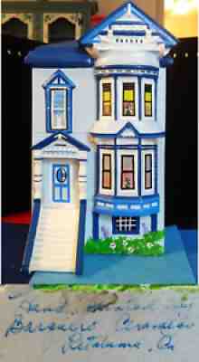 "I Left My â¤ï¸ in San Francisco" Handcrafted Ceramic Victorian House Cookie Jar