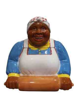 Vintage 2001 Clay Art "Baking Time" Cookie Jar South San Francisco Rolling Pin
