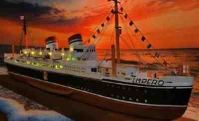 Art Deco Italian Ocean Liner Cruise Ship Model With Interior Cutaway