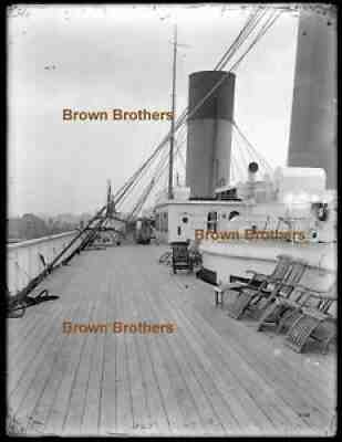 1910 RMS Olympic Sister Ship Titanic Cunard Upper Deck Glass Camera Negative