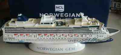 Vintage Norwegian GEM Souvenir 10" Cruise Ship Model NCL Polyresin Original Box