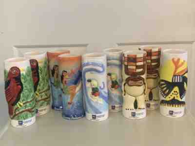 9 Norwegian Cruise Line Hawaiian Ceramic Tiki Bar Mug Cup Tumbler Vase