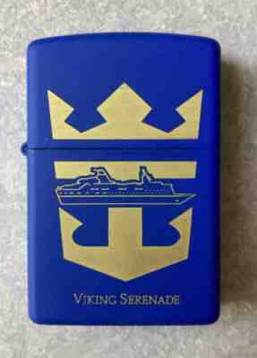 Zippo ROYAL CARIBBEAN LIGHTER Cruise Line 1997 Viking Serenade ROYAL BLUE MATTE