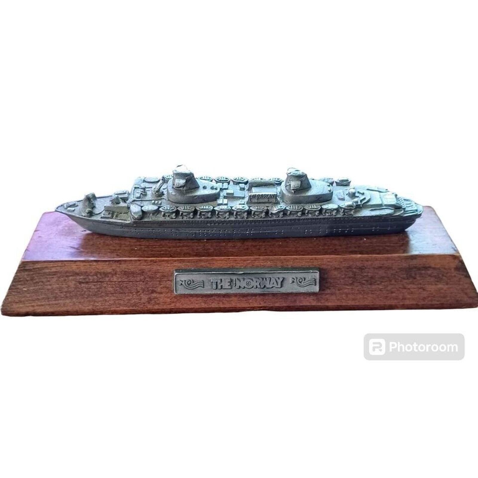 NCL SS Norway Cruise Ship Pewter Model Replica, Saxon Conan Scanland, Norwegian