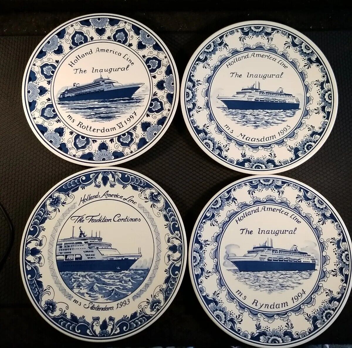 Holland America Line Cruise Ship Dinner Plates Custom Design Set of Four
