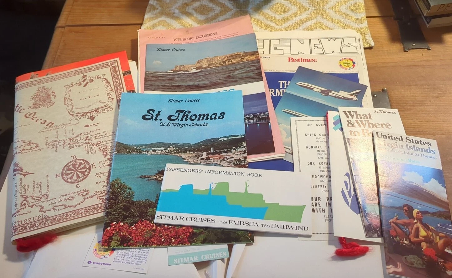 HUGE LOT 1970S TSS FAIRWIND SITMAR CRUISES SHIP EPHEMERA MENU BROCHURE RARE VTG