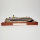 Italian Pewter COSTA CONCORDIA Cruise Ship MODEL SCULPTURE Wood Base w/Metal Tag