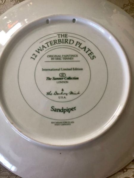 9 Waterbird Plates by Danbury Mint, Eric Tenney. Great condition.