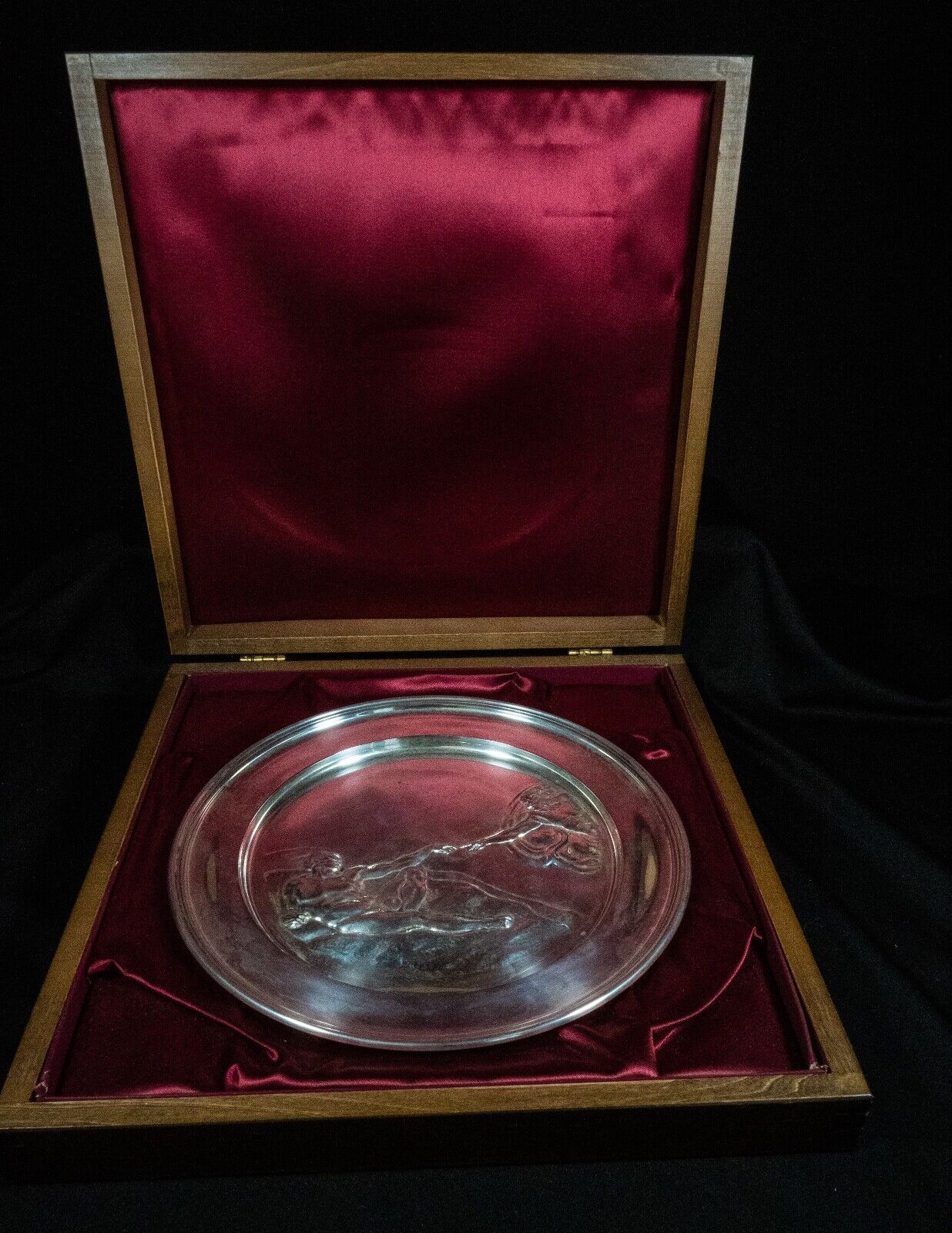 Creation Of Adam By Michelangelo Sterling Plate 9"England Danbury with BOX #1073