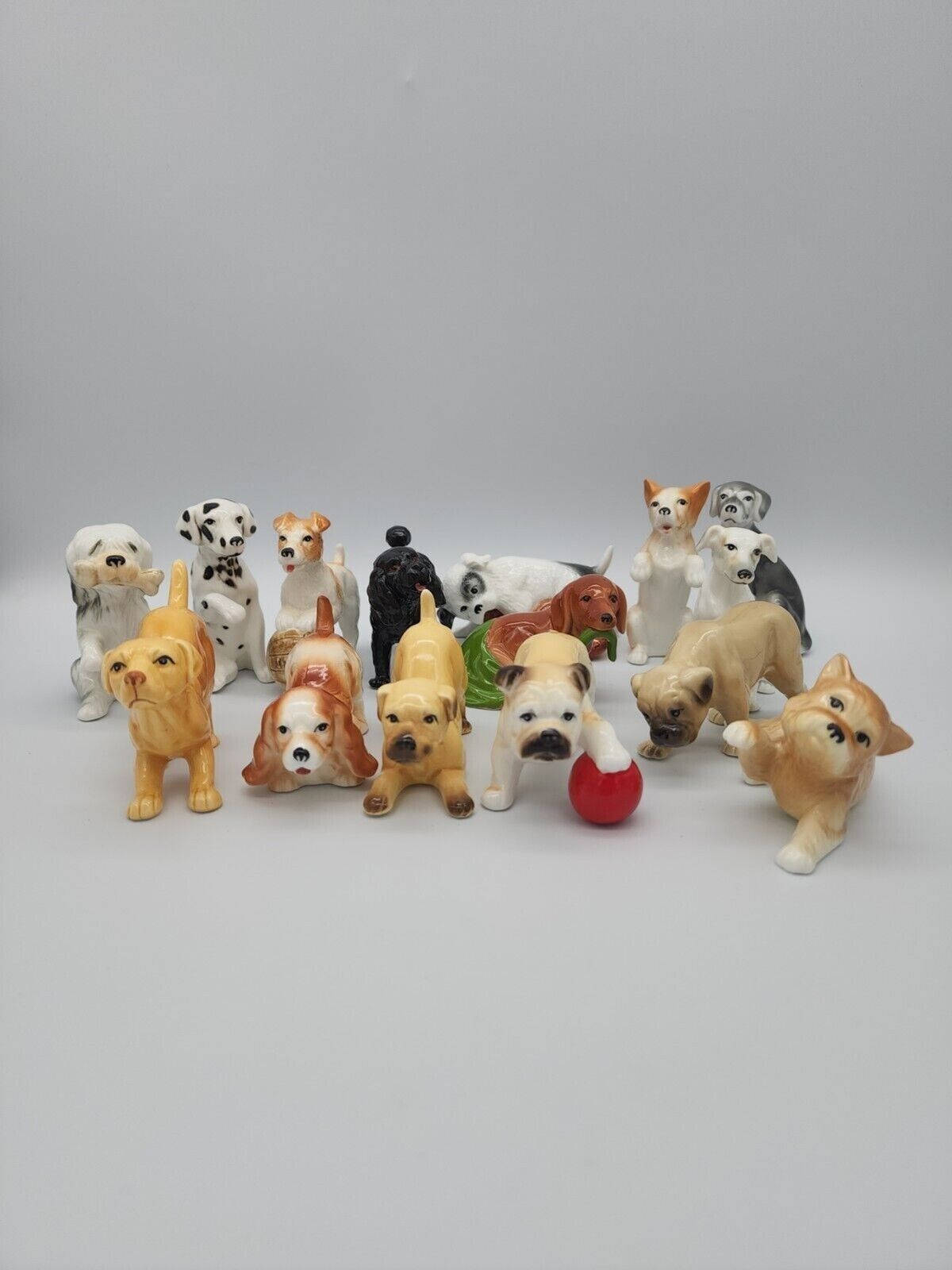 Danbury Mint Playful Puppies Figurines Lot Of 15 Taiwan Various Breeds of Dogs