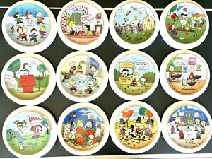 Danbury Mint Complete Set of 12 Peanuts Magical Moments Collector Plates w/ COAs