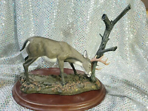 Danbury Mint THE RUB by Curtis Christensen Magnificent Whitetail Deer Collection
