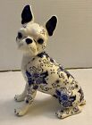 Vintage Rare Boston Terrier Blue Delft Danbury Mint Elegant Companion Collection
