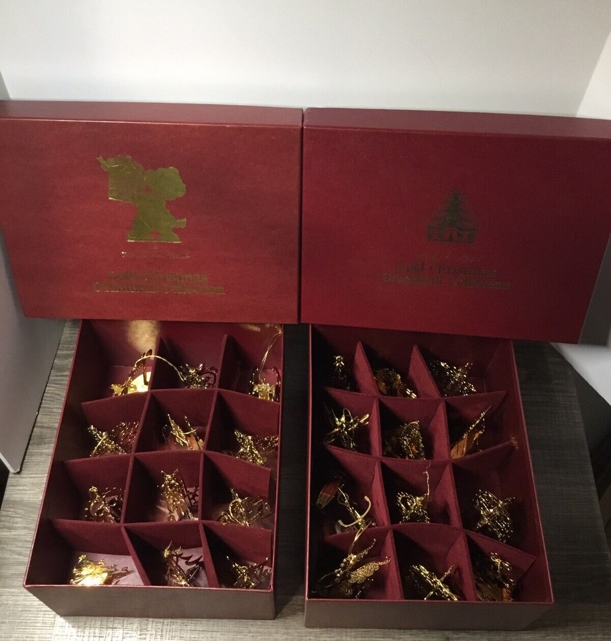 1984-87 The Danbury Mint Gold Christmas Ornament Collection