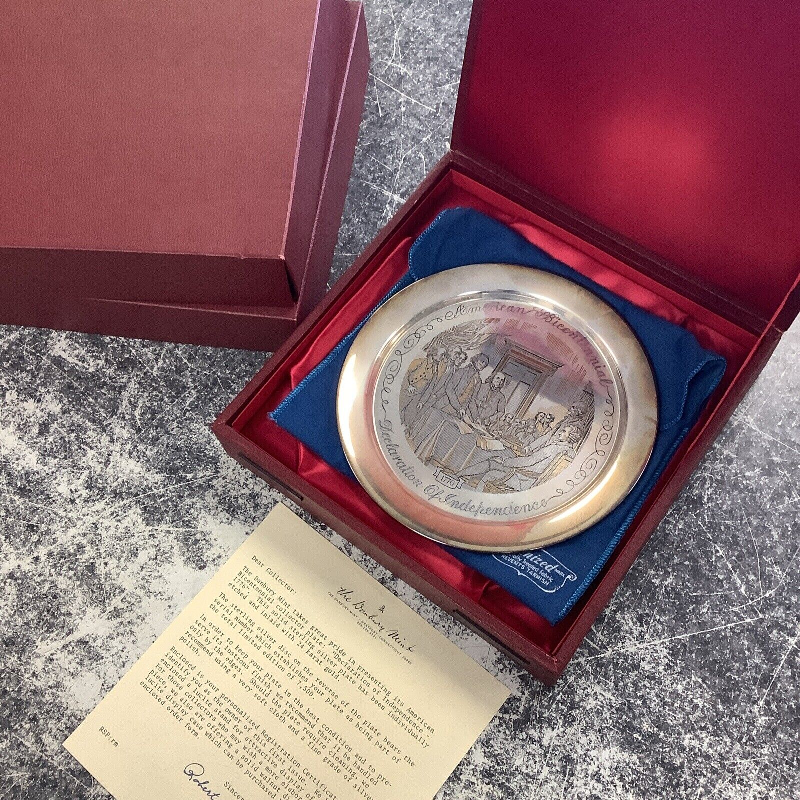 The Danbury Mint "Declaration of Independence - 1776" solid Sterling Silver