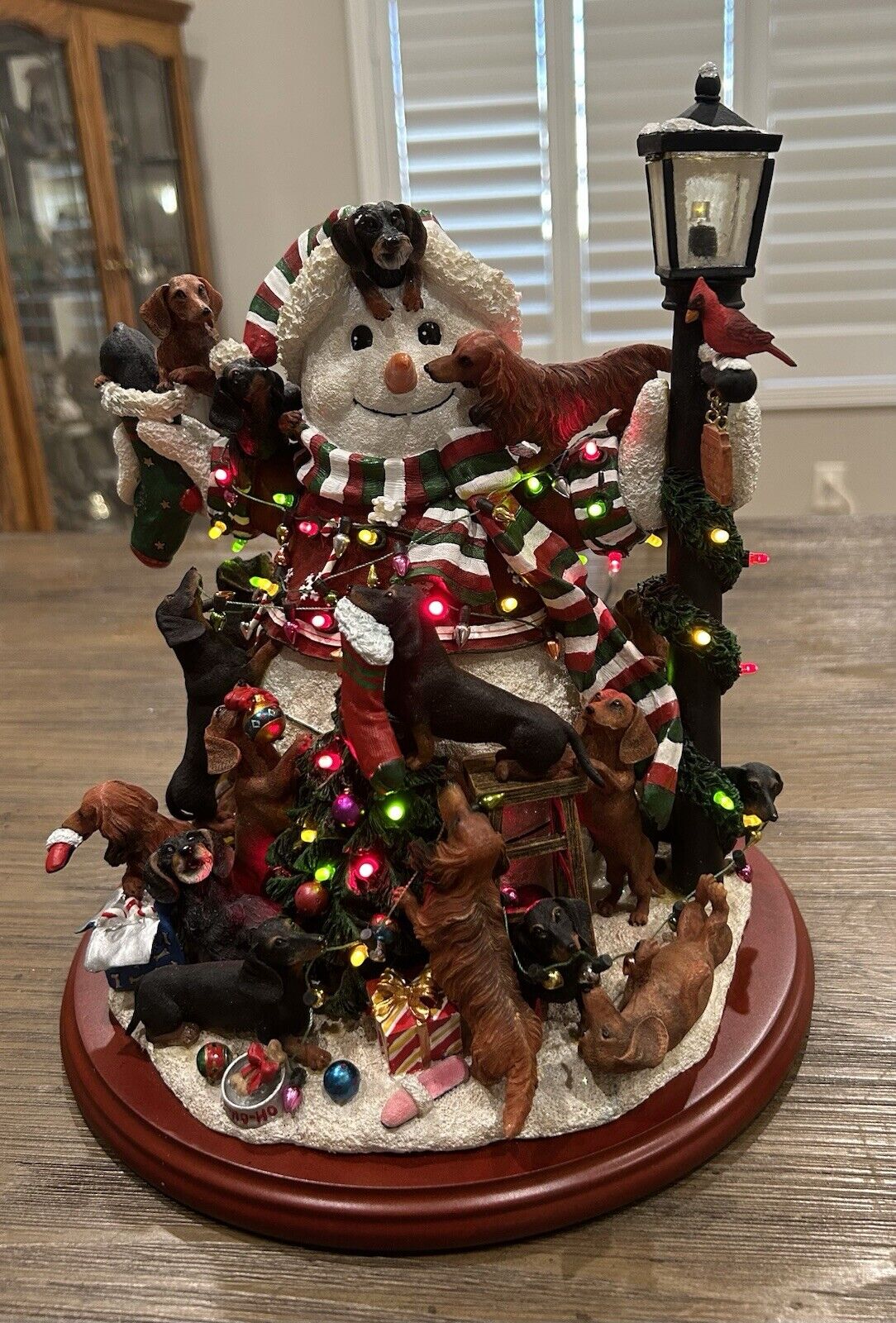 The Danbury Mint Dachshund Christmas Snowman-Lighted Tabletop Display.