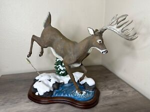 Danbury Mint "WINTER ESCAPE" Whitetail Deer Sculpture by Curtis Christensen
