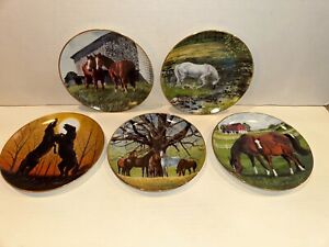 Equestrian Plates 5 Collector Plates Set Danbury Mint 1991-93 numbered excellent