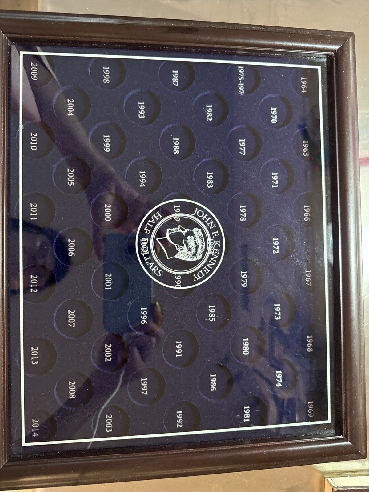 Danbury Mint Wooden Case For John F. Kennedy Half Dollars