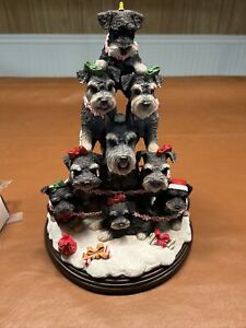 The Miniature Schnauzer Christmas Tree By Danbury Mint With Extra Lights Limited