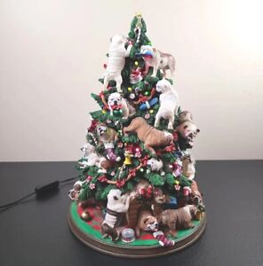 Retired Danbury Mint English Bulldog Lighted Christmas Tree RARE - Missing Star