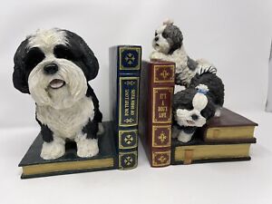 Shih Tzu Shihtzu Dogs Danbury Mint Bookends Set. Puppies. Collectible. DOG