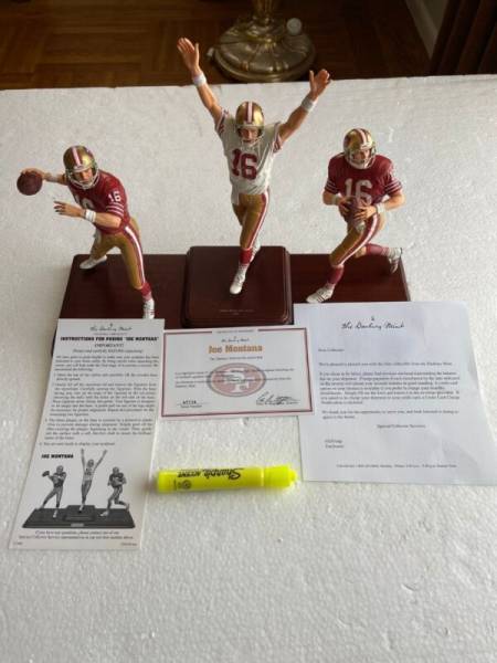 2004 Danbury Mint, Joe Montana 3 Figurine #5734, MINT, Never Displayed:  1 Owner